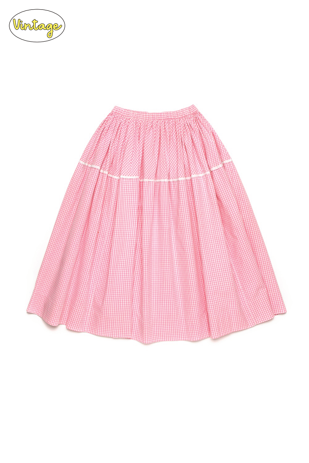 Pink ginham check skirt